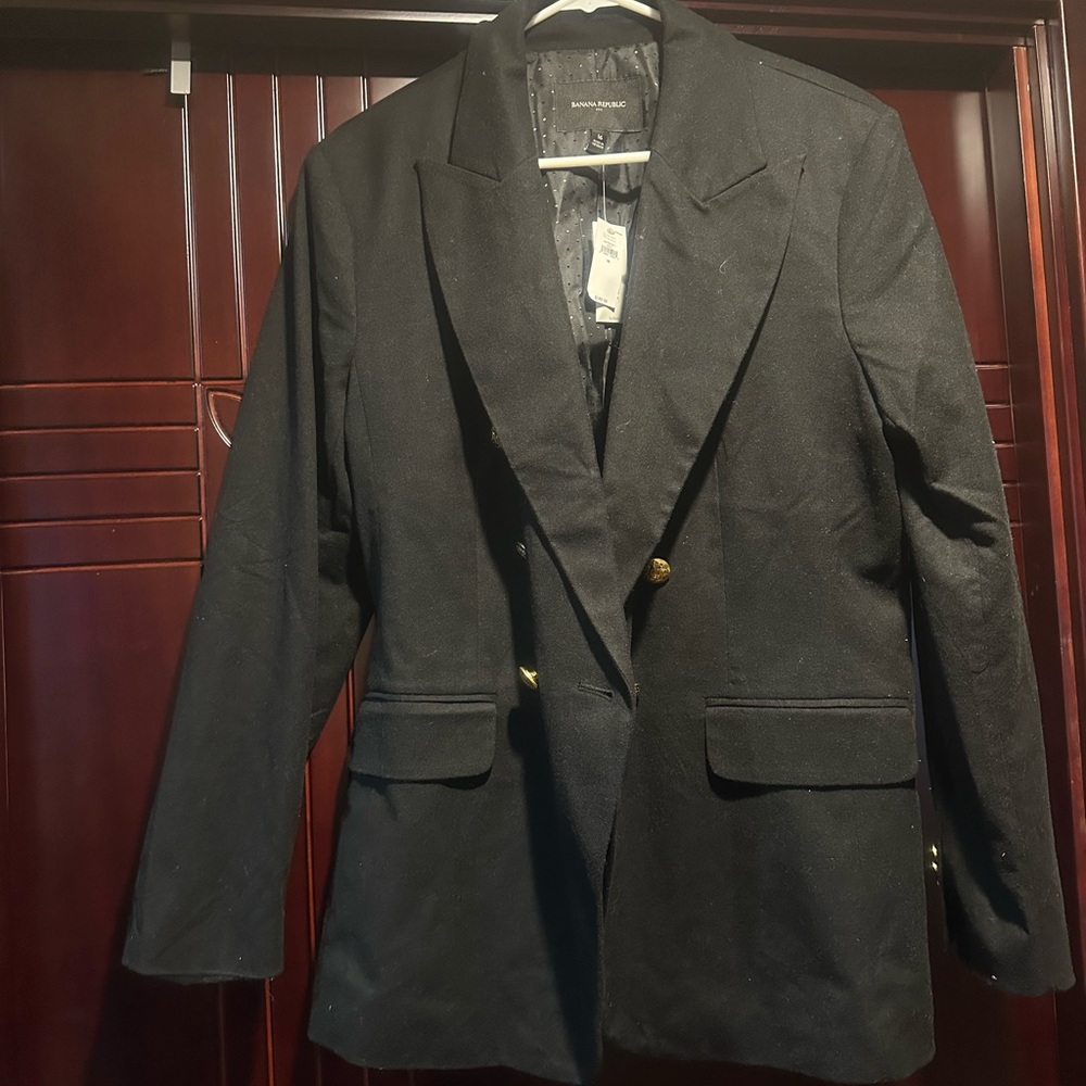 Black Blazer with Gold Buttons